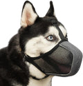 Mayerzon Dog Muzzle, Patented Mesh Soft Muzzles for Large Medium Small Dogs Poodle Husky Doberman Labrador Retriever for Scavenging Grooming Biting Chewing, Breathable Reflective Mussel with Collar