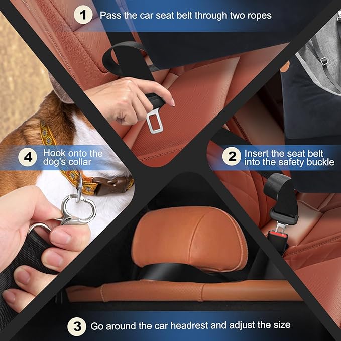 Pet Travel Car Seat for Dogs & Cats - Memory Foam Dog Booster Seats with Thick Cushion for Medium Dogs