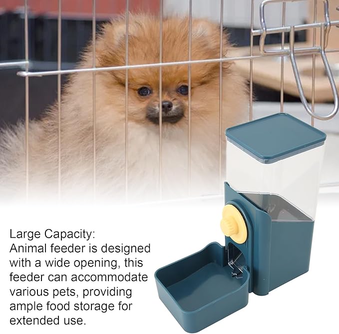 Pet Auto Gravity Feeder, Automatic Large Capacity Leakproof Pet Feeder Station for Small Medium Large Pets Dog Puppy Kitten (Dark Blue)