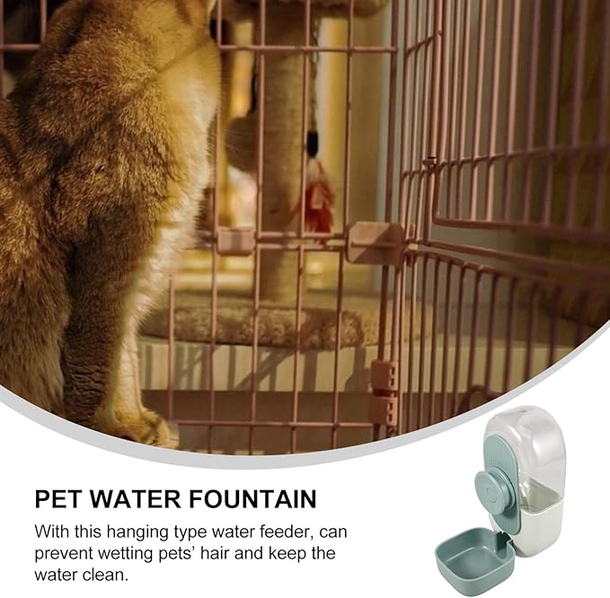 MERRYHAPY Hanging Pet Water Dispenser for Dogs Stable Clean Drinking Automatic Water Feeder with Body for Easy Monitoring for Crates Cages Design