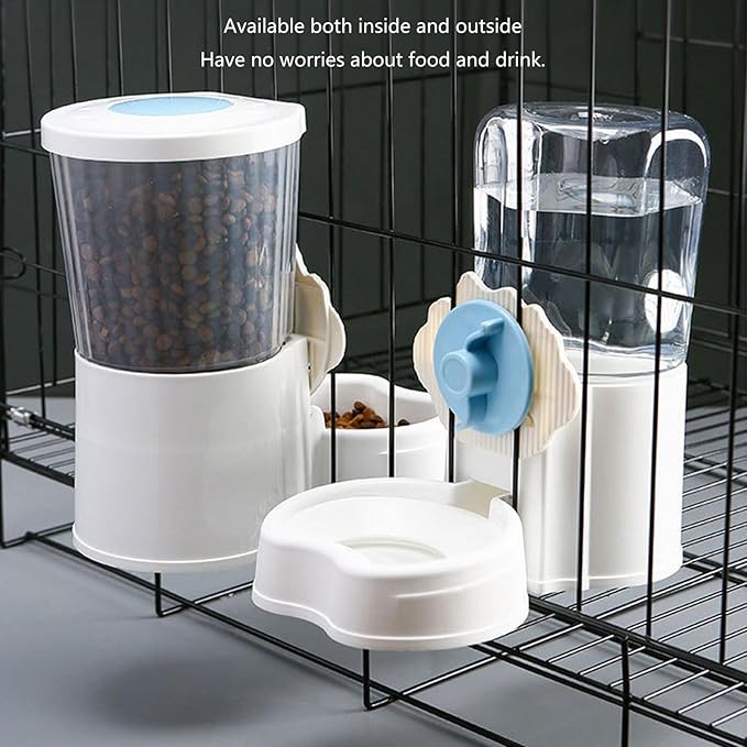 Automatic Pet Waterer Food Feeder with Leakproof and Hangable Screw Designs for Dog Cats Kennel Feeding Waterer for Multiple