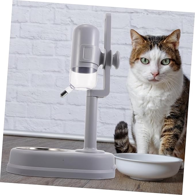 Dual-Layer Automatic PET Feeder and Water Dispenser for Dogs and Cats Adjustable Height Detachable Bowl for Cages Plastic