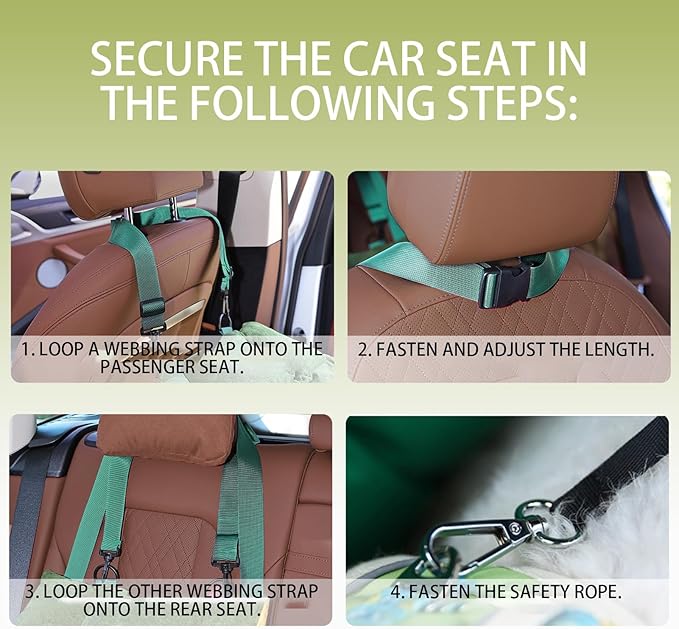 Dog Booster Car Seat - Soft Portable 2-in-1 Pet Carrier with Pockets and Seatbelt | Large Cat Carrier - for Truck SUV Back Front Road Trip Daily Commute Puppy Indoor Golf Cart Outing Shopping Public