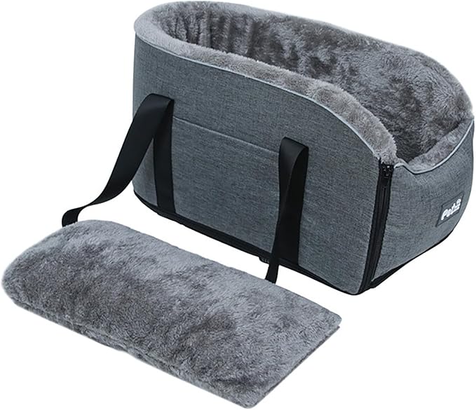 MOMOJIA Cat for Car Console Puppies Carry Bag Outdoor Travel Shoulder Sightseeing Tote Safety Strap Pet Bed for Car Travel Small Dog