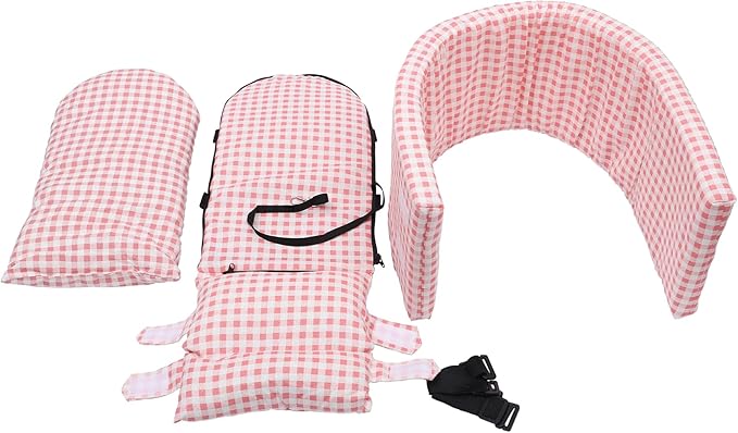 X AUTOHAUX Plaid Style Dog Car Seat Adjustable Straps for Medium Small Sized Puppy Cat Seat Pets Soft Non Slip Bottom Travel Bed Pink White