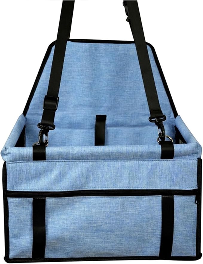 Dog Car Seat,Scratch Proof Durable Pet Booster Car Front Seat Puppy Safety Belt Stable Foldable Travel Pet Car Seat(Blue)