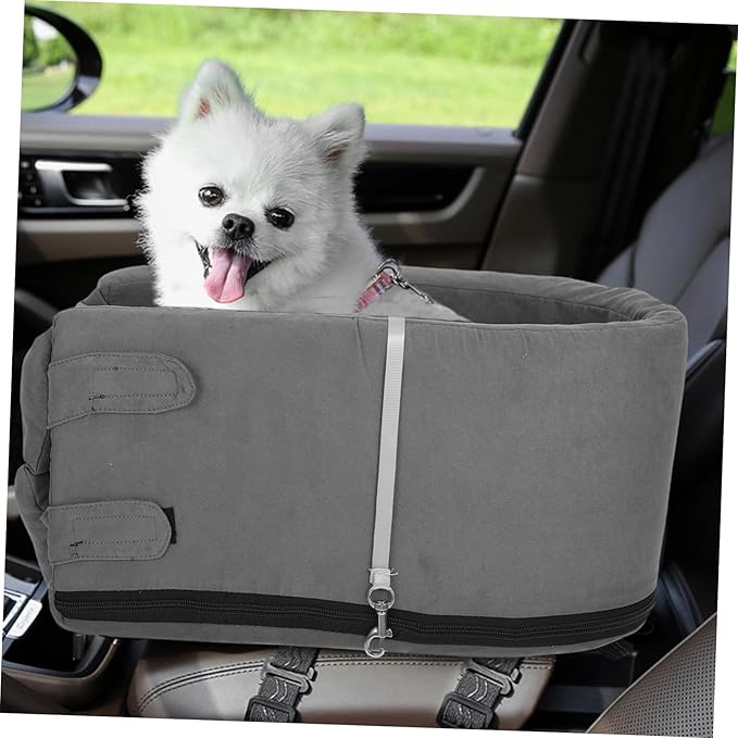 Mikikit Car Pet Cushion Seat Cover Non- Dog Bed for to Backseat Protector for Dogs Cats Grey for Cars Suvs