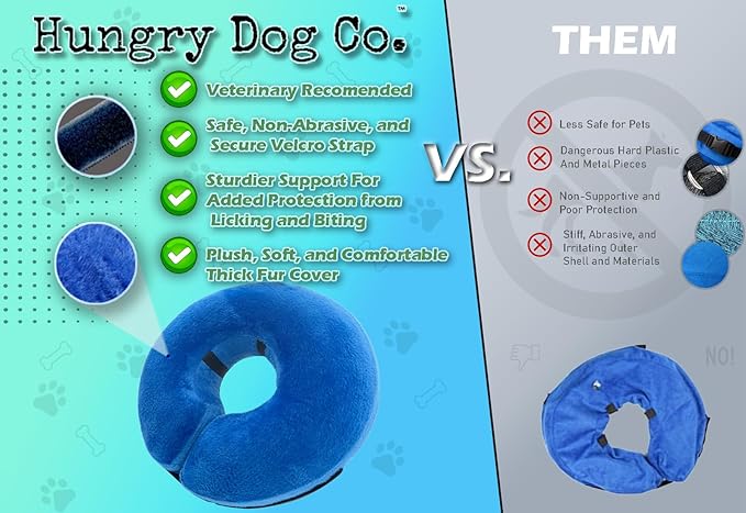 Hungry Dog Co.- Premium Inflatable Dog Collar for Dogs and Cats - Helps in Pet Recovery - Comfortable and Safe for Your Pet - Soft E-Collar – Pink, Small (5”- 8” Neck)