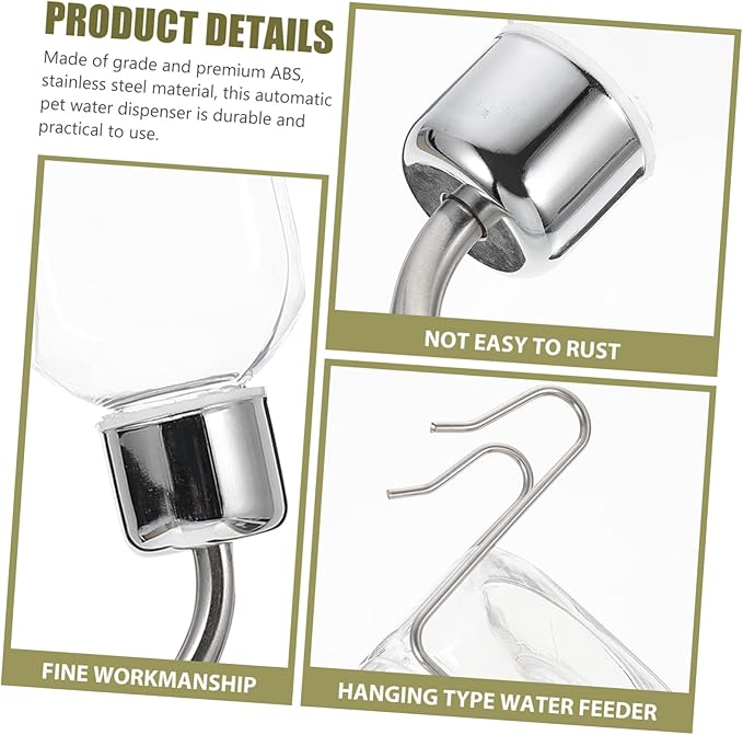 Happyyami Automatic PET Water Feeder Hanging Dog Water Bottle Leak Design 500ml Capacity for Dogs and Rabbits for Travel and Outdoor Use