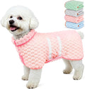 Glittme Dog Bathrobe for Drying Dogs, Super Absorbent Fleece Dog Towel Robe, Adjustable Dry Coat for Large Medium Small Dogs, Warm Pet Drying Vest for After Bath, Swimming, Muddy Walks & Car Travel