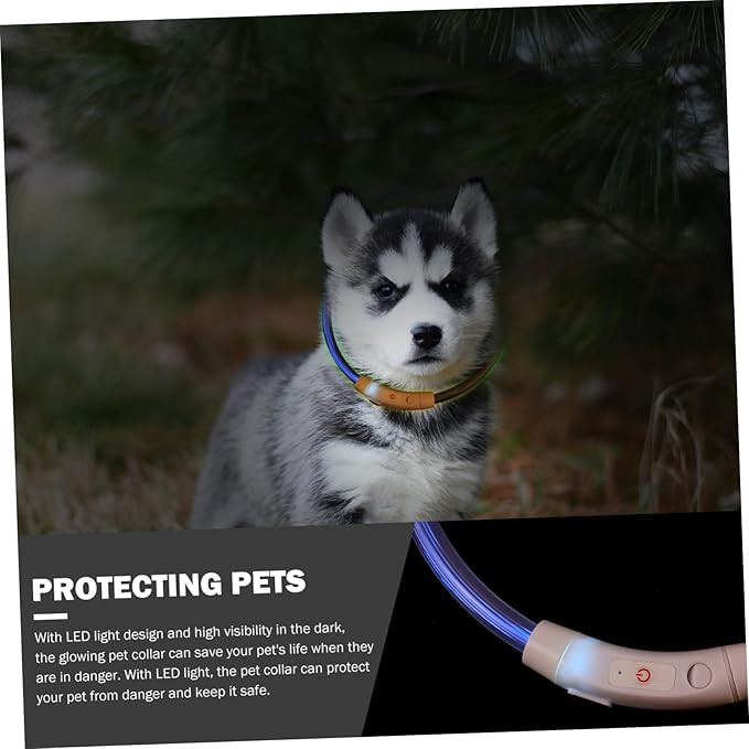 Led Rechargeable Dog Collar Glowing Puppy Collar with USB Charging High Visibility for Nighttime Safety Durable and Stylish Design