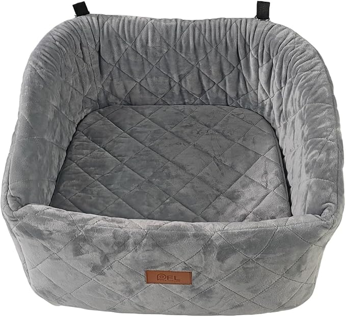 PICK FOR LIFE Dog Booster Car Seat for Small Medium Dogs - Memory Foam Elevated Pet Seat with Storage Pockets, Clip-On Leash - Washable Travel Seat for Dogs up to 35 lbs