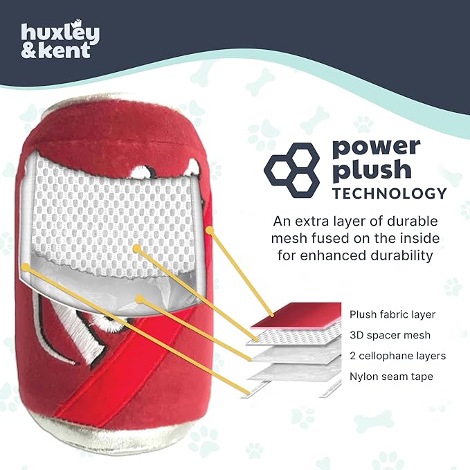 Huxley & Kent Funny Dog Toy w/Squeaker – Power Plush Squeaky Dog Toys for Small, Medium & Large Dogs – Soft Stuffed Animal for Indoor Play & Fetch - Grrrs Light, Large