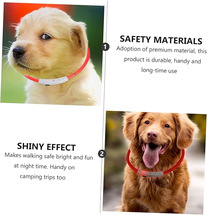 USB Rechargeable Dog Collar Light Flashing Pet Collar for Night Walking
