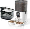 FGID Automatic Cat Feeder and Water Dispenser, Wire or Battery Cat Food Dispenser Timer Pet Feeder Dog Feeders w Camera,Programmable Portion Control, 4 Daily Meals, 10s Voice Recorder