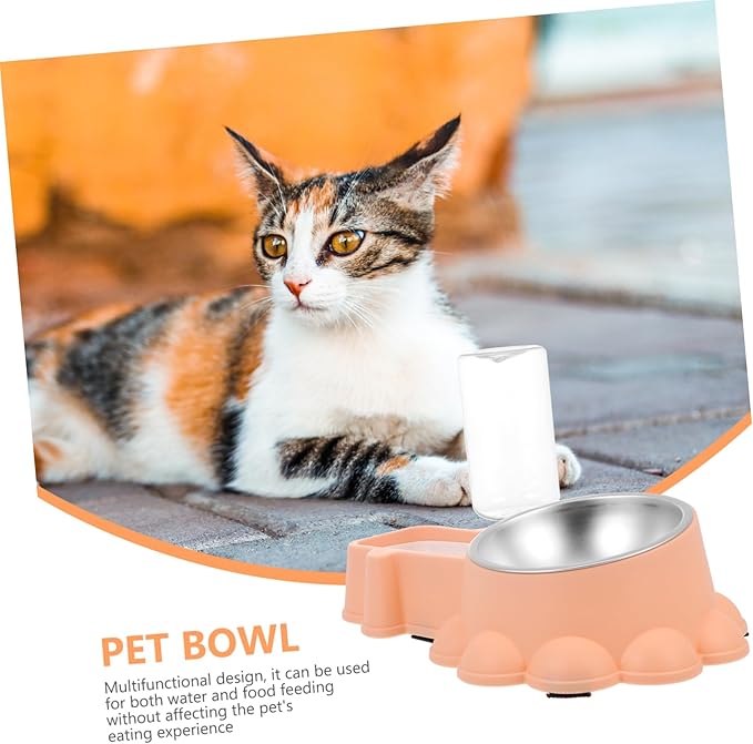 BESPORTBLE Automatic Pet Food Dispenser Bowl Dog Feeder Water Container Space-Saving Design for Easy Filling for Busy Pet Owners