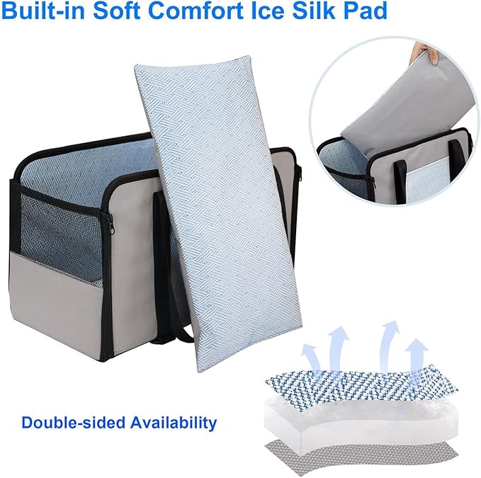 Vehicle Dog Seat - Center Console Dog Car Seat - Adjustable Pet Booster Console Seat, Travel Dog Car Carrier with Safety Tethers | Breathable Car Seat Bed Suitable for Small & Medium Dogs and Cats