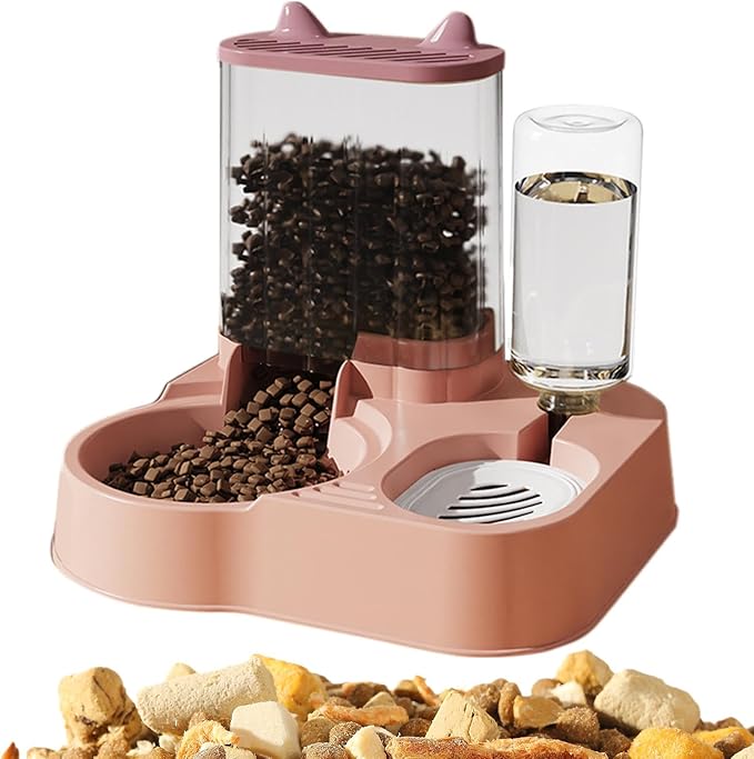 Automatic Cat Feeder - 2 in 1 Cat Automatic Feeder | 2.3L Cat Feeder and Water Dispenser | Anti-Tip Cat Food Dispenser Automatic | Automatic Dog Food Bowl Large Capacity Automatic Pet Feeder