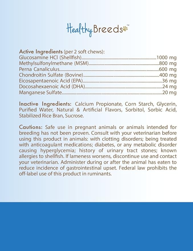 Healthy Breeds Mastiff Z-Flex Max Hip and Joint Soft Chews 170 Count