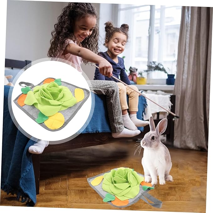 BESPORTBLE Rabbit Foraging Mat Interactive Slow Feeding Pad Intelligence Toy for Rabbits Nose Work Training Relief Pad Unique Pattern