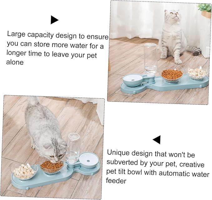 Housoutil Automatic Pet Water Dispenser Tilt Bowls Cat Feeder for Cats and Dogs Convenient and Easy to Water Feeding