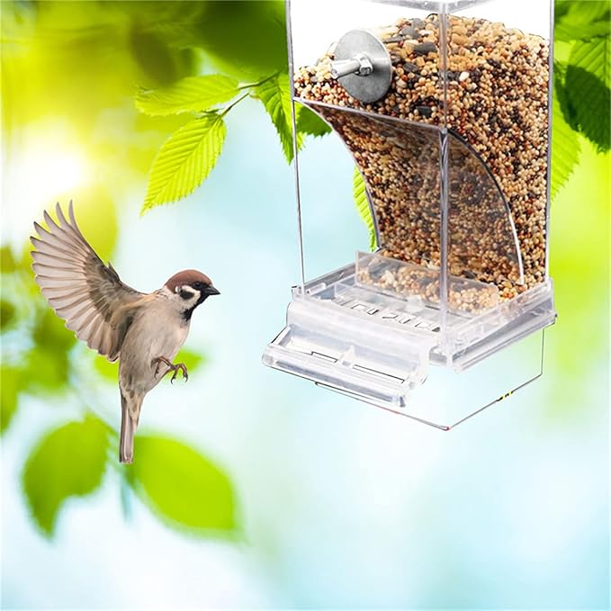 Automatic Pet Feeder, Automatic Dry Food Dispenser Bird Feeder, for Pet Feeder, Cats, Large Dogs(White)