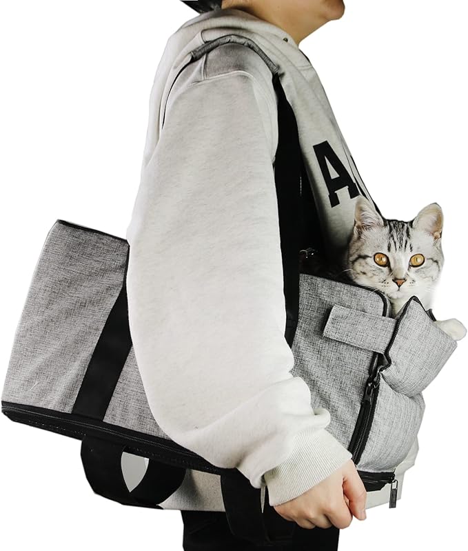 Dog Cat Car Booster Seat Cozy Boost Pet Console Carrier Puppy Car Seat with Clip-On Safety Leash & Anti-Slip Bottom for Small Medium Dogs Puppies Cats (Grey)