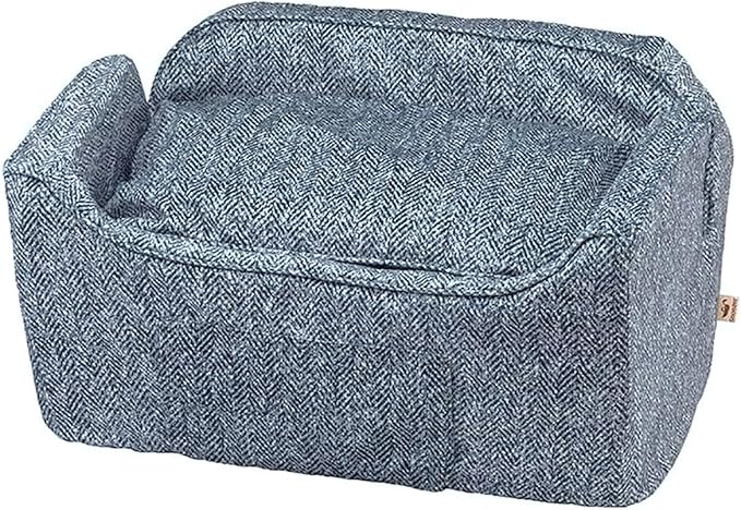 Snoozer Dog Car Seat with Storage Tray: Lookout II Dog Booster Car Seat for Pets up to 34lbs, Helps Alleviate Travel Sickness & Fear for Dogs, Removable Washable Cover – Palmer Indigo, Size Large