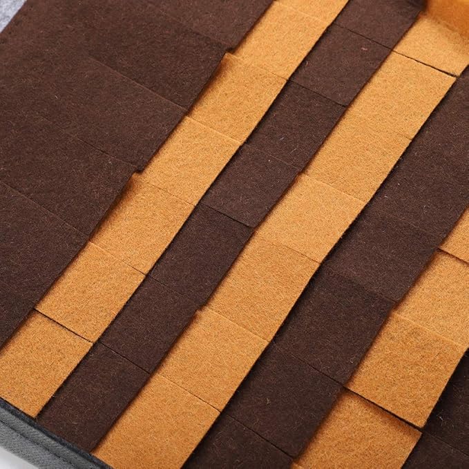 Pet Sniffing Pad Dog Cat Felt Nose Work Feeding Mat Durable Elastic Sniffing Foraging Training Playing Blanket Safe Non Slip Back Design for Pets Indoor Play Brown 60x60cm