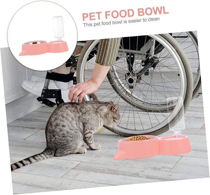 HANABASS 1pc Cat Ear Pet Bowl Dual-use Food and Water Feeder Automatic Refill Easy to Compact Design for Cats and Dogs