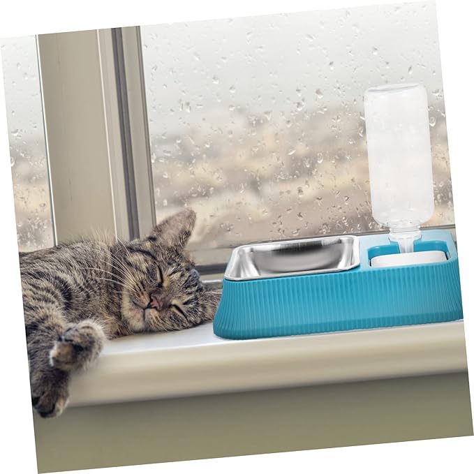 DECHOUS Pet Water Dispenser Non-Skid Base Automatic Dog Bowl Feeder Dual-use Food Water Bowl