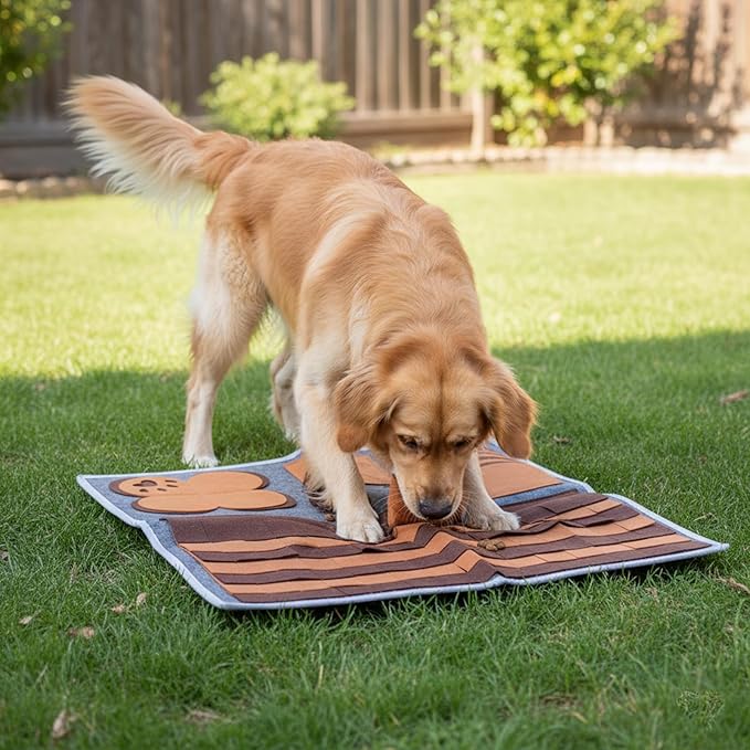 HEEPDD Dog Snuffle Mat, Interactive Feeding Toy Slow Feeder for Dogs with Rugged Felt Fabric, Enrichment Nose Work Scent Training Pad for Small Medium Large Pets, 22.64x22.64in