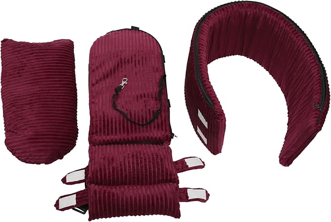 X AUTOHAUX Dog Car Seat Seat Adjustable Straps for Medium Small Sized Puppy Cat Seat Pets Soft Non Slip Bottom Travel Bed Corduroy Wine Red