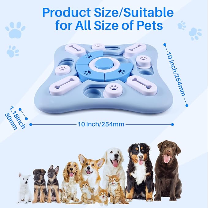 Interactive Dog Puzzle Toys for Large Medium Small Smart Dogs, Squeaky Dog Enrichment Toys Mentally Stimulation Toys for Training, Dog Treat Chew Toy Gifts for Puppy&Cats