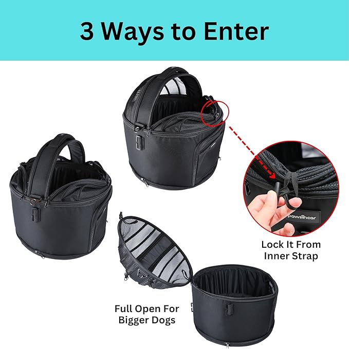 Crash-Tested Small Dog Car Seat (Test with FMVSS 213b - U.S. Child Restraint System) - 5 Star Safety Rated - Enclosed Dog Car Seats for Small Dogs, Cat, Pet Up To 15lbs - Built for Ultimate Protection