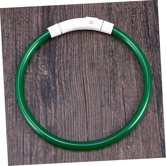 LED Glowing Dog Collar USB Rechargeable Pet Collar Green for Night Safety Flexible Design Energy Saving LED Light for All Dog