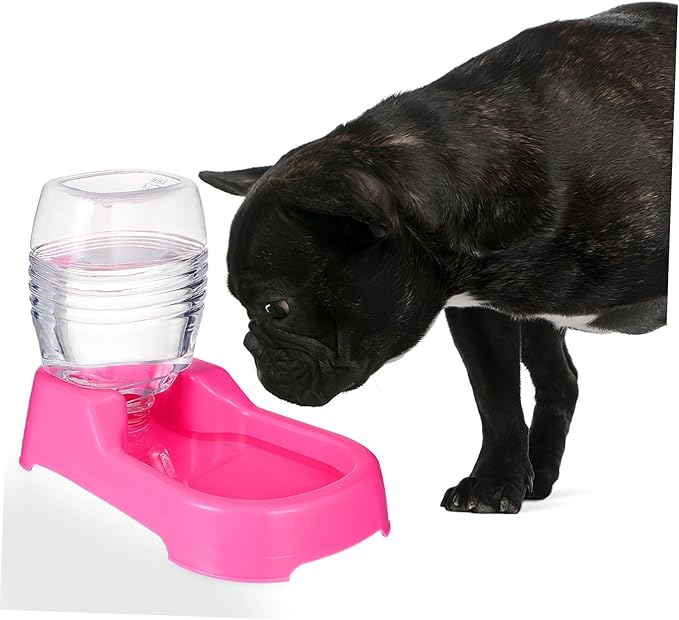 Pink Pet Water Feeder Bowl for Dogs and Puppies Safe Environmental Material Stable Non Tip Design Convenient Automatic Water Supply for Home and Pet Shops