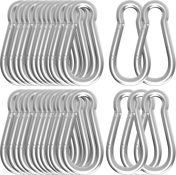 Carabiners Clip Spring Snap Hook,Heavy Duty Galvanized Steel Carabiner,Safety Quick Links Snap Hooks,Spring Clips for Swing Hammock Camping Keychain Outdoor