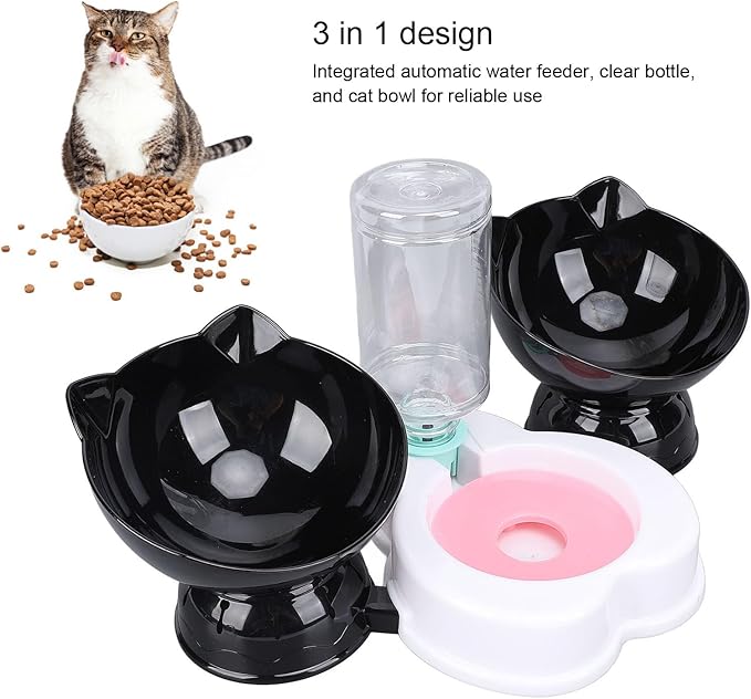 Pet Feeder and Water Dispenser Set, Neck Guard Automatic Dog Feeder and Dog Water Dispenser for Small Dogs Cats Pets Animals (Style Two)