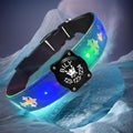 Personalized USB-C led Light up Dog Collar with Airtag Holder, IPX7 Waterproof,15 Modes Changing Multicolored Lighting (Blue Pro, XL(19.7-23.6"))