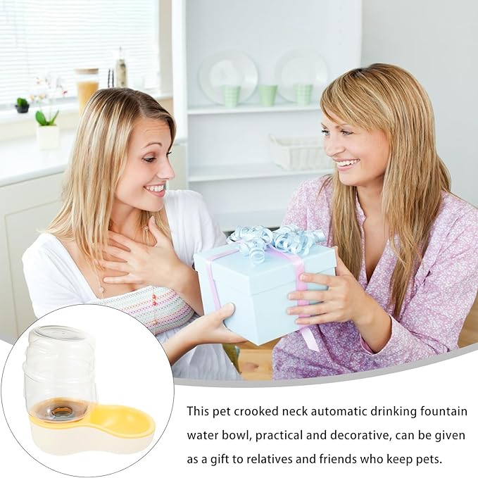 Automatic Pet Water Feeder Puppy Water Bowl Cream Yellow for Cats and Dogs Pet Drinking Container