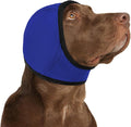 KOESON Dog Calming Hoodie - No Shake Ear Wraps for Dogs, Anxiety Relief & Noise Protection, Water Resistant Pet Ear Cover Muffs for Firework, Grooming, Thunderstorms, Swimming, Bathing, Royal Blue L
