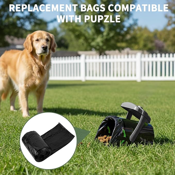 Replacement Bags Compatible with Pupzle,Portable Drawstring Refill Scooper Bags For Side Clips,Swivel Bin,Dog Poop,75PCS