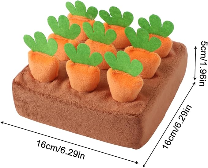 Dog Snuffle Mat - Puzzle Treat Toy with Carrots, Puppy Enrichment Mats for Mental Exercise, Boredom Reduction Accessory, Pet Activity Mat with Fun Challenge, Indoor Training Tool for Home Use