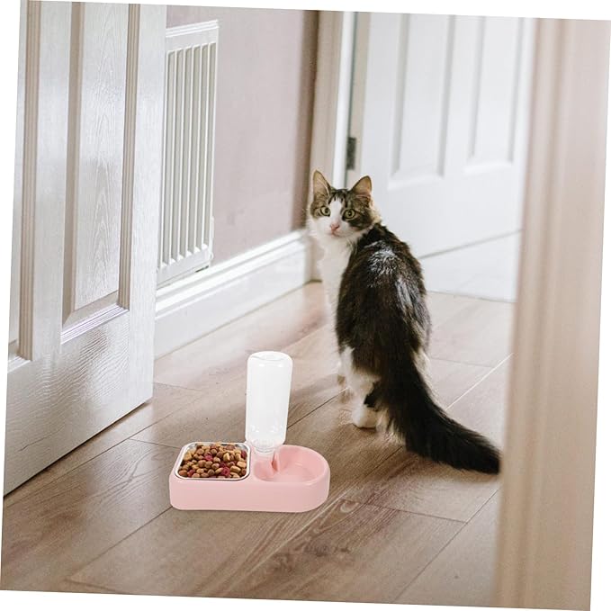 Toyvian Double Pet Water Feeding Bowl Automatic Pet Water Feeder for Cats and Dogs Creative Smooth Design Convenient and Practical Dispenser for Home and Shops