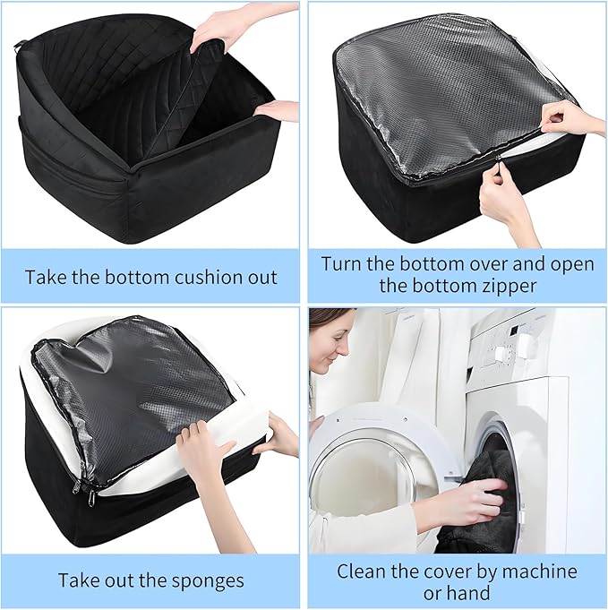 Dog Booster Car Seat, Comfy Dog Bed for Car with Safety Belt and Storage Pockets, Detachable Washable Pet Car Seat for Small Medium Sized Puppies Cats Under 30-35 LB