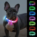 Cool LED Dog Collar Rechargeable Light Up Dog Collar Rainproof 9 Flashing Modes, Glow Collars for Night Walking, Cuttable Soft Silicone Collar (M,Colorful)