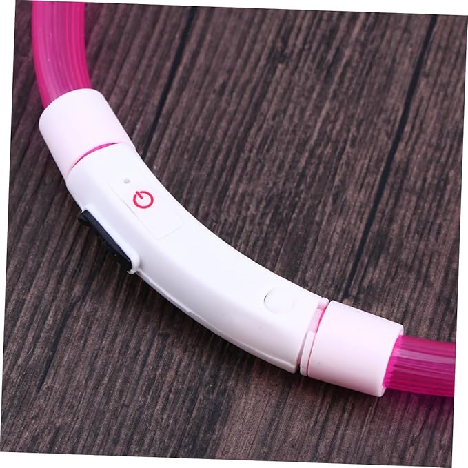 SUPVOX Reflective Led Dog Collar USB Rechargeable Light Settings Neon Pink for