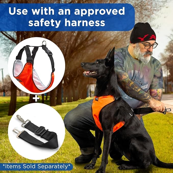 YAP Universal Pet Seat Belt® – Retractable Dog Car Harness Seat Belt, Adjustable Dog Car Seat Belt with Heavy Duty Swivel & Steel Clip Hook (Small-Medium)