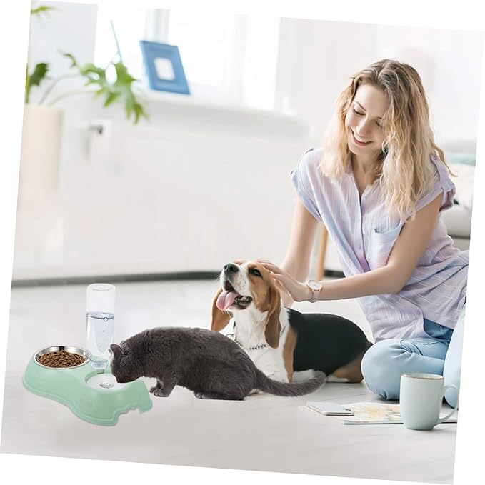 BESPORTBLE 1set Automatic Pet Feeder and Water Dispenser Detachable Bottle Convenient Pet Feeding for Cats and Dogs Material Easy to